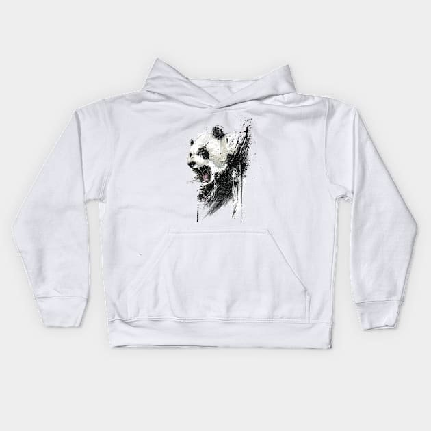 Angry panda Kids Hoodie by Cyberframe